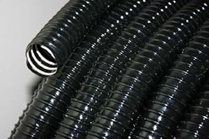 POND H2O 32mm (1'' 1/4'') Black Ribbed Pond Hose, 30m (98 Foot) Roll, Coiled PVC Strong Flexible Tubing for Use with Ponds, Aquariums, Watergardens, Fountains & Aquaculture Applications
