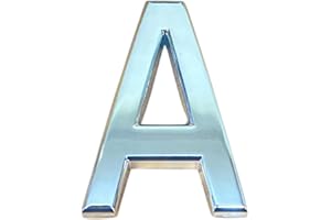 RUBIGO Silver Door Numbers Stick On, 0-99, Letters A, B, C, D, 3'' House Numbers Self Adhesive Stickers, For Doors, Mail Boxes, Hotel Rooms (A)