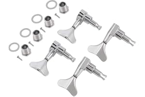 ‎DILWE Bass Bass Gitarren-Stimmwirbel, Fishtail-förmige Schaltfläche versiegelt Mechaniken Bassgitarre-Stimmwirbel 2L2R Upgrade DIY-Gitarren-Teile-Zubehör( Silber)