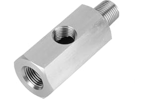 SUUONEE Stainless Steel M10 Oil Pressure Sensor Adapter Tee to NPT Fitting for Oil Supply and Aftermarket Gauge Installation Engine Parts Replacement