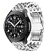 Produktbild htfrgeds Ersatz für Unisex Edelstahl Armband für Samsung Galaxy Watch 46mm Edelstahl Armband Edelstahl,Metall Armbänder mit Schnellverschluss für Damen&Herren (Silber)