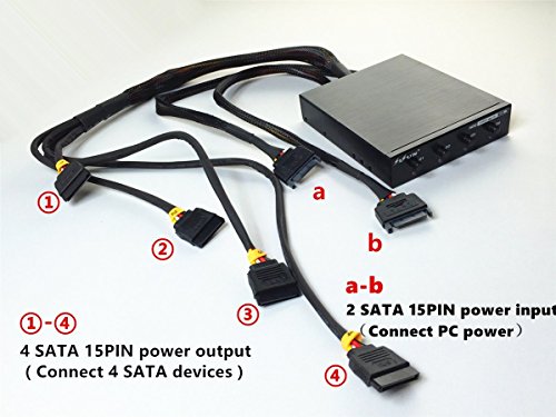 SISUN PW4101 3,5 „Voll-Aluminium Floppy-Einschub 4 x SATA HDD Power Switch Control / Schutzhülle (4 x Schalter) - 4
