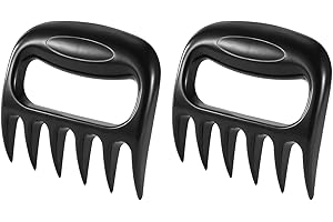 MEMOFYND Zestaw 2 czarnych rys mięsnych, przecinacz do mięsa pazurów niedźwiedzi, pazury wieprzowe, narzędzie do przenoszenia mięsa, widelec z tworzywa sztucznego, rozsiewacz mięsa