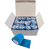 12 Haftbandagen / Selbsthaftende Bandagen Topqualität 5 cm x 4,5 m mittelblau