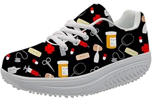 Showudesigns Travail infirmière Mode Compensées Basket Femmes Minceur Chaussures Sneaker