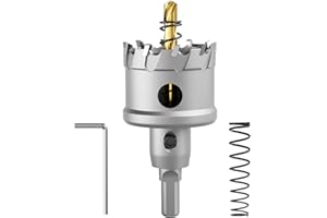 CSOOM Upgrade Hochleistungs-Hartmetall-Lochsäge,TCT Lochschneider.Edelstahl und Metallgitter sind die ideale Wahl (45mm)
