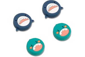 DLseego Thumb Grips Set, 4 PCS Thumbsticks Cover Silicone Joystick Caps for Switch/Switch Lite, Cute Fruit Pattern Analog Stick Caps for Thumb Grips Controller, Shark + Monster