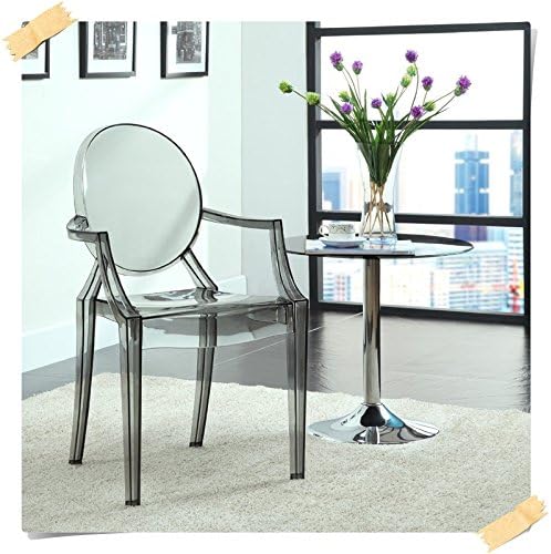 Clear Ghost Dining chair, armchair Designer Modern Style Louis (grey-clear)