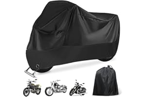Infreecs Telo Coprimoto Impermeabile, 190T Poliestere Telo Coprimoto da Esterno con Fori di Blocco, Telo Moto Impermeabile, Telo Copri Moto Antipolveri per Scooter, Biciclette, Moto (190x90x100 cm)