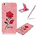 Produktbild iPhone 6S Hülle Ultra Dünn Thin Hart Rückseite Case,iPhone 6 Kratzfest Schutztasche Handyhülle Cover,Herzzer Einzigartig Nett Retro Vintage [Handgemachte Stickerei Gelbe Rose] Blume Geprägt Leicht Etui Schutzhülle Tasche Case Cover Shell für iPhone 6/6S 4.7 Zoll + 1 x Frei Rosa Handy Halterung Ständer + 1 x Frei Rosa Touch Pen Stift Stylus