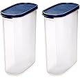 Signoraware Modular Oval No. 4 Plastic Container Set, 2.3 Litres, Set of 2, Mod Blue