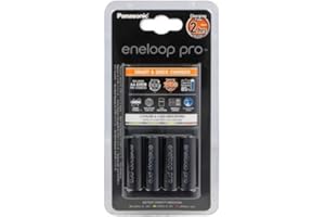 PANASONIC eneloop K-KJ55HCD40U BQ-CC55 Charger with UK 3-Pin Plug and 4 AA x 2500 mAh Rechargeable Batteries