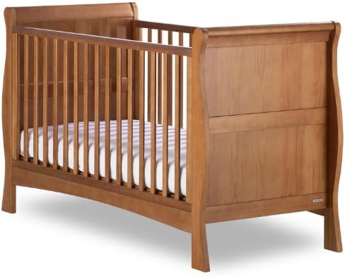 Izziwotnot Bailey Sleigh Cot Bed and Cot Top Changer (Oak)