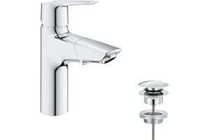 Grohe QUICKFIX Start Miscelatore Monocomando per Lavabo, per famiglia, Taglia M, Cromo, con doccetta estraibile, Strumento di Installazione Incluso, 24205003