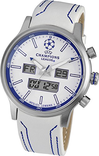 Jacques Lemans Herren-Armbanduhr XL  UEFA Champions League Analog Digital Quarz Leder U-40B Jacques Lemans Herren-Armbanduhr XL  UEFA Champions League Analog Digital Quarz Leder U-40B