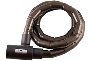 IFAM Antirrobo de Rótulas Moto Modelo Slide, Cable de Acero Reforzado con Blindaje Articulado, 1.50 MT Longitud, Candado Articulado Pitón Alta Flexibilidad, Color Gris, Seguridad y Protección