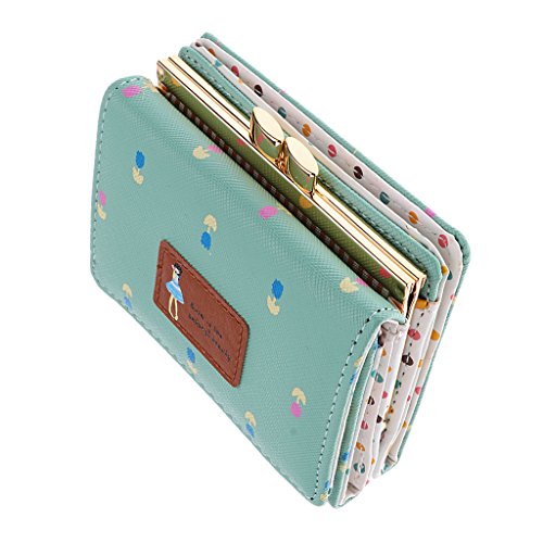 Preisvergleich Produktbild Baoblaze Damen kleine bunte Portemonnaie Geldbörse Kartenhalter Mädchen Münze Geldbeutel Handtasche Kartenetui - Fruchtgrün