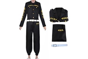 MEADOO Anime Cosplay Costumes Manjiro Jacket Coat Cloak Black Uniform Suit Adult Halloween Outfits
