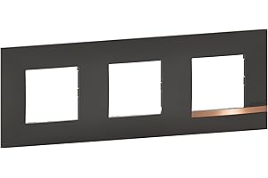 BTicino - Plaque Altège Collection Mezzo 3 postes finition Note cuivrée - noir satiné avec liseré effet cuivre
