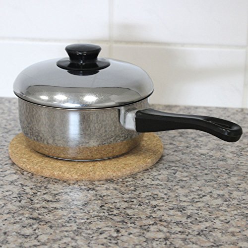 COM-FOUR® 4x Topf – Korkuntersetzer rund, Ø 19,5 x 1 cm, hitzebeständig, sehr gute Qualität - 3