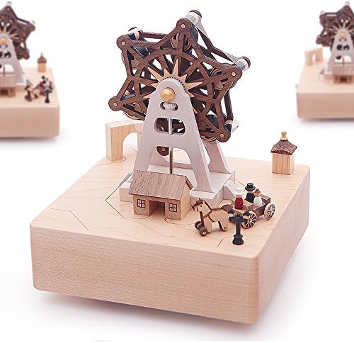 The music box music box wooden amusement park girl child birthday gift creative rotation,One