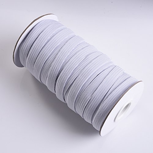 eBoot 20 Yard 1 cm Breiten Elastischen Spule Elastische Schnur Gummiband Flach Stricken Nähen Stretchbar Seil, Weiß - 2