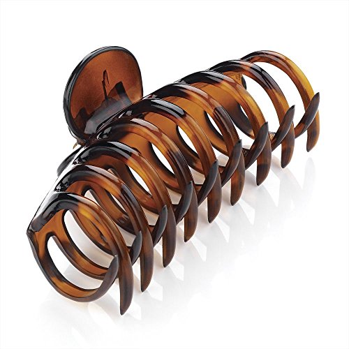 9cm Curved Shape Hair Claw Clip Clamp Hair Accessory- Black Or Brown Brown - HA 27574