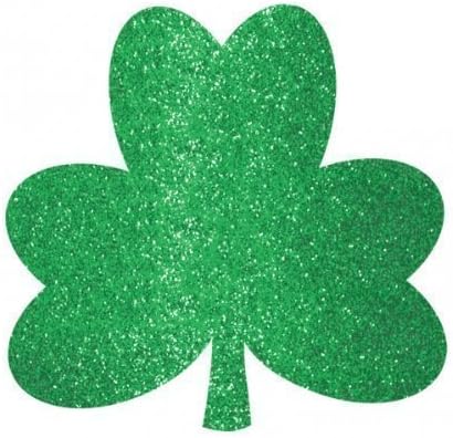 St Patricks Day Glitter Shamrock Cut Out Decorations Mega Value Pack x 20