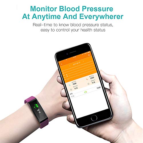 Fitness Tracker, Trswyop Orologio Fitness Braccialetto Pressione Sanguigna Cardiofrequenzimetro Da Polso Impermeabile Ip67 Smartwatch Contapassi Uomo Donna Bambini Pedometro Per Iphone Android Ios