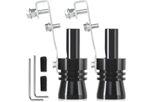 ‎AOREUN Aoreun Turbo Sound Simulator Pfeife, 2 Stück Auspuff Pfeife Auto Turbo Sound Aluminiumlegierung Turbo Auspuff Sound Booster, Schalldämpfer Auto Modified Part XL für Endrohre (Schwarz)