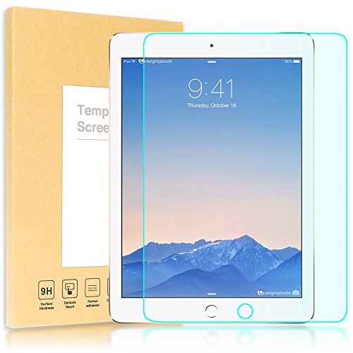 delightable24 Tempered Glass Panzerglasfolie Displayfolie für Apple iPad AIR & AIR 2 Tablet - Kristall Klar
