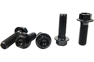 RISON-Titanium 5 Pezzi Bullone Flangiato in Titanio M8x1.25x17mm, Vite a Testa Esagonale con Flangia, Vite di Fissaggio Bulloneria a flangia Viti a Brugola per Bici, Moto, Auto