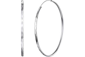 Silvora Creoles Or/Argent 925 Femme Boucles d'Oreilles Petite/Grande Creole Bijoux Cadeau Saint Valentin Fille Mariage Noël Anniversaire Ado Amour