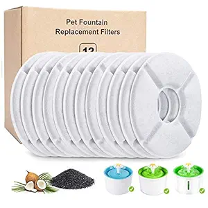 PK.Ztopia Cat Fountain Filter - 12Pcs, Pet Water Fountain Filters, Activated Carbon Filter for 54oz/1.6L Automatic Pet Fountain Cat Water Fountain Dog Water Dispenser