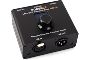 DOREMIDI Dispositivo LTC-MIDI Timecode Sync (MTC-20) per sincronizzare il codice temporale MIDI e il codice temporale SMPTE LTC MTC-20