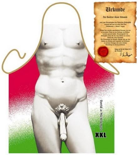 Fun Printed Grilling / Cooking Apron: David XXl with Free Certificate in Einheitsgröße
