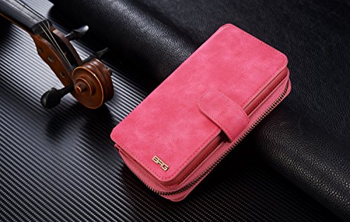 Galaxy S8 Hülle, Lively Life PU Leder Wallet Hülle Multifunktions Abnehmbare Reißverschluss Schutzhülle Flip Case Cover mit Kartenfächer Card Slot Geldbörse Geldbeutel Schutz Tasche für Samsung Galaxy S8 – Rosa - 8