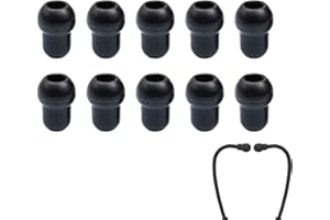 EABDICE 10 sztuk zatyczek do uszu, stetoskop, wymienne zatyczki do uszu, miękkie silikonowe zatyczki do uszu do stetoskopu, akcesoria do stetoskopu (czarne)