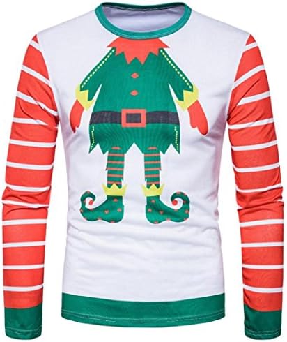 Christmas Blouse Mens Sweatshirt, DoraMe Autumn Winter Xmas Christmas Printing T-shirt Blouse (XL, Multicolor)