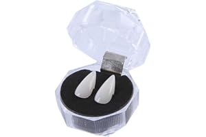 Winwinfly Adult Unisex Vampire Fangs White Vampire Teeth Cosplay Halloween Prop,Beige 19mm