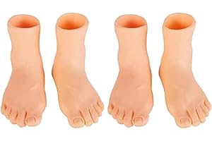 SQUAREZHENBO 2 Pair Finger Feet Puppet Tiny Feet, Finger Shoes,Finger Puppets, Realistic Left and Right Small Feet for Fun, Adults and Teens,Novelty Kits and Amusements