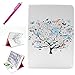 iPad Mini 3 Case, JCmax Protective Cover New [Card Slots] [Durable Cover] [Kickstand Feature] Colorful Premium Flip Side Folio Style Foldable PU Leather Wallet Case Skin Cover Protection for Apple iPad Mini 3 + One Stylus - [Tree Pattern Design]