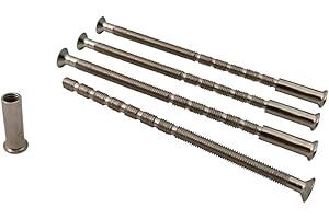 VINLIN M5 Bolt Connecting and Sleeve Fixing Screws for Patio Door Handle,Door Lock,Escutcheons,Rose,Knob,Cylinder(99mm Nickel Color 4Pcs)