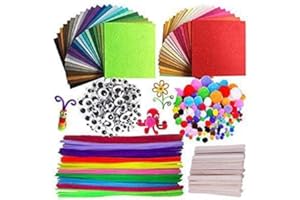 DOITEM Pipe Cleaners Crafts Set, Pipe Cheners Tallo de Pompones y Pompones con Ojos saltones para Manualidades DIY Art Supplies, 590 Piezas