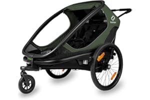 Hamax Outback Twin Child Bike Trailer: Green/Black