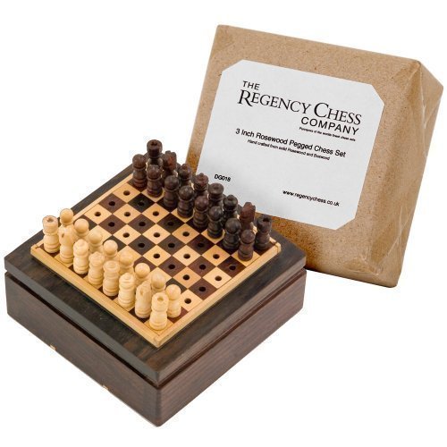 Preisvergleich Produktbild 3 Inch Rosewood Pegged Mini Travel Chess Set