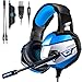 Produktbild QcoQce PS4 Headset, 2018 Neueste 7.1 Gaming Headset Xbox One Kopfhörer mit Mikrofon, LED Licht und Stereo, 3,5mm Klinke Gamer Headset für PC Laptops Mac Tablet Smartphone