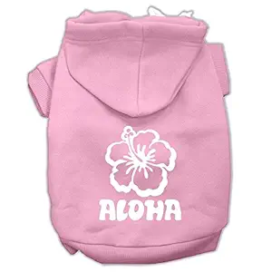Mirage Pet Products Aloha Flower Screen Print Pet Hoodies, XX-Large, Light Pink