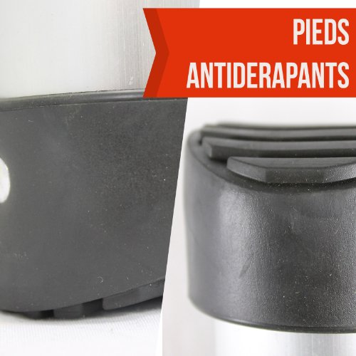 Linxor ® Profi Alu Teleskopleiter mit 2,60 m, 3,20 m und 3,80 m Länge, mit Transporthülle und Schutzhandschuhen – Norm EN131 - 8