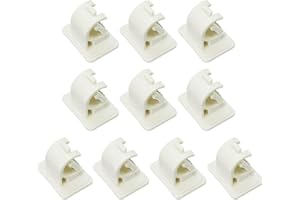 Feliciay 10 Stück Selbstklebende Gardinenstangenhalterungen, Vorhanghakenhalter, ohne Bohren, Vorhangstangenhalter, Gardinenstangenhalter, Handtuchstange zum Aufhängen von Netzvorhang, Voile, Mantel